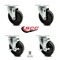 Service Caster 5 Inch Phenolic Wheel Swivel Top Plate Caster Set with 2 Brakes SCC-20S514-PHR-TP2-2-TLB-2 - alternate 5